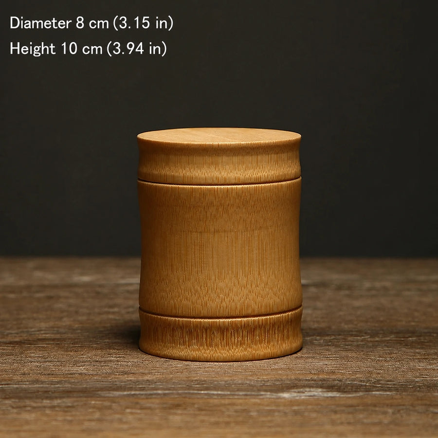 Bamboo Tea Storage Canister – Natural Kitchen Storage Jar for Matcha, Tea & Sugar