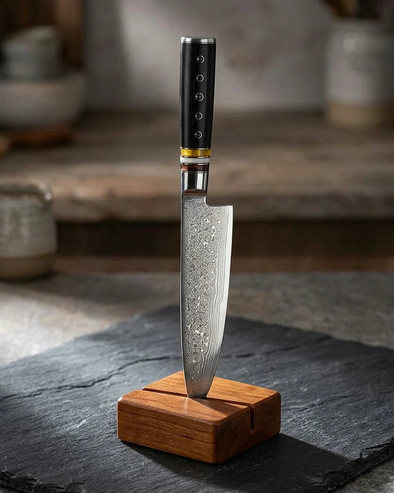 Micarta Jewels Black Damascus Chef Knife 20 cm product image
