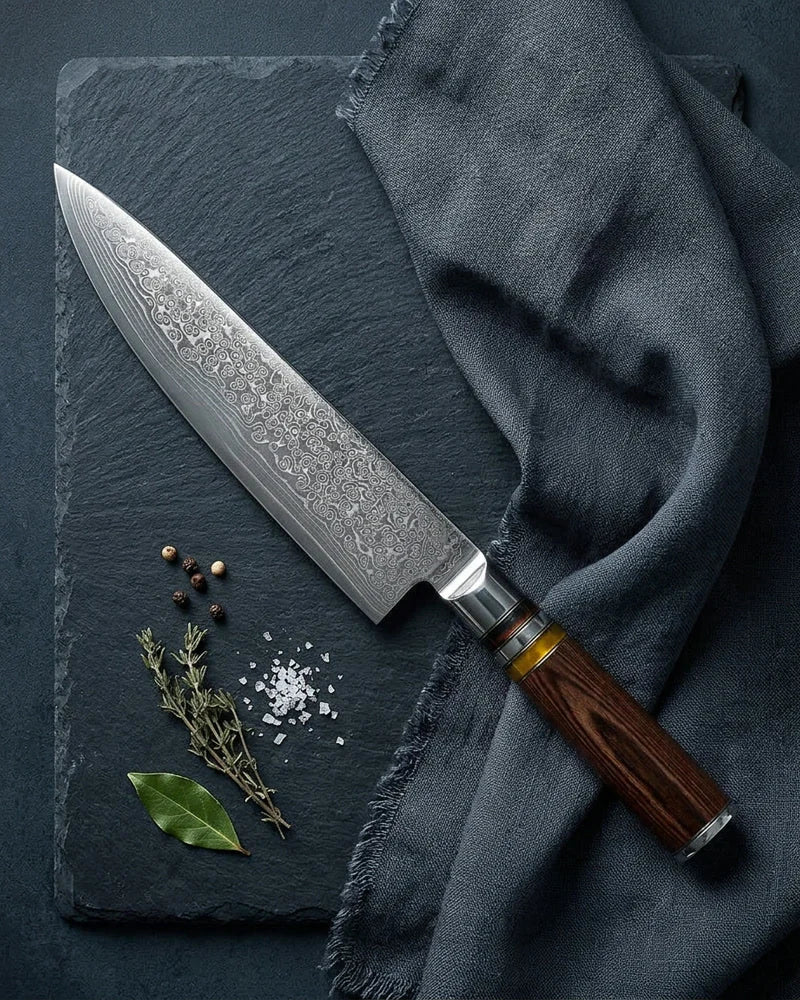 Micarta Jewels Damascus Chef Knife 20 cm product image