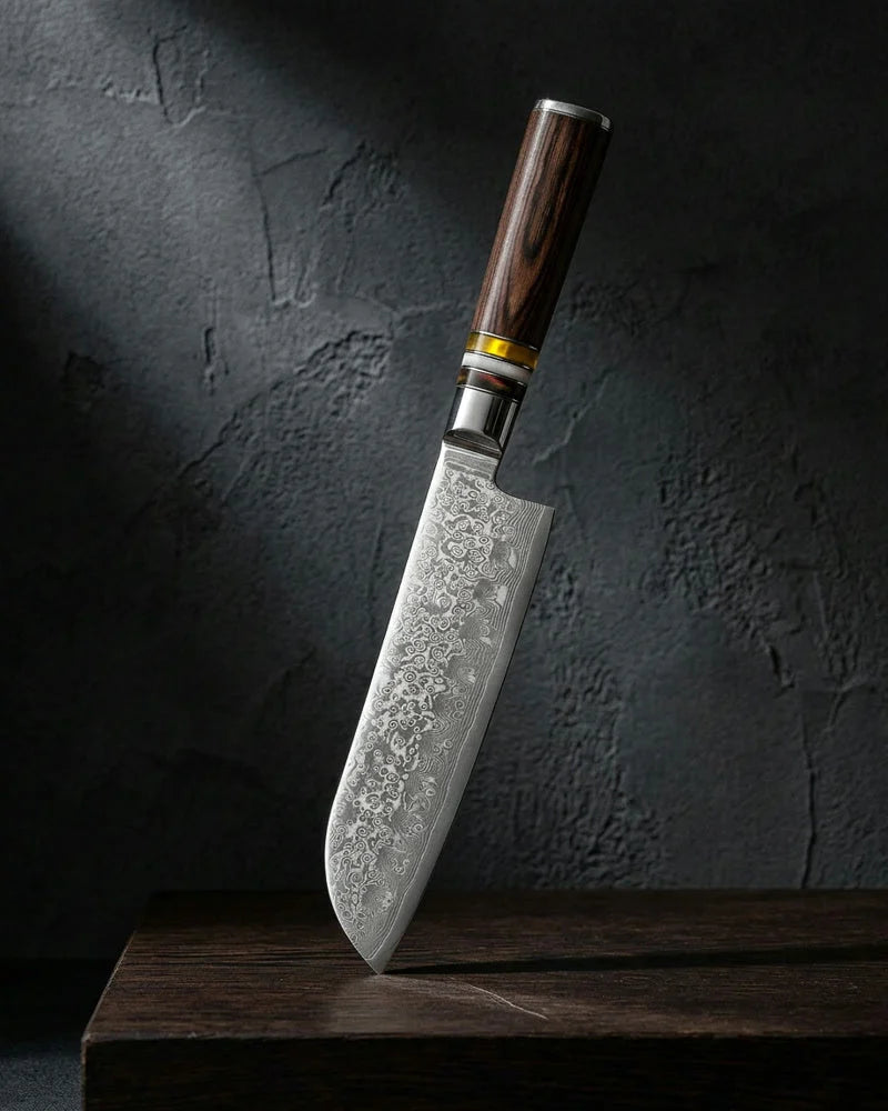 Micarta Jewels Damascus Santoku Knife 18cm product image