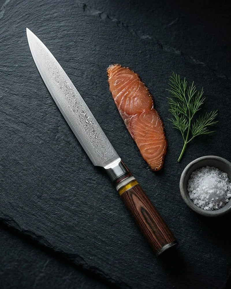 Micarta Jewels Damascus Slicing Knife 20 cm product image