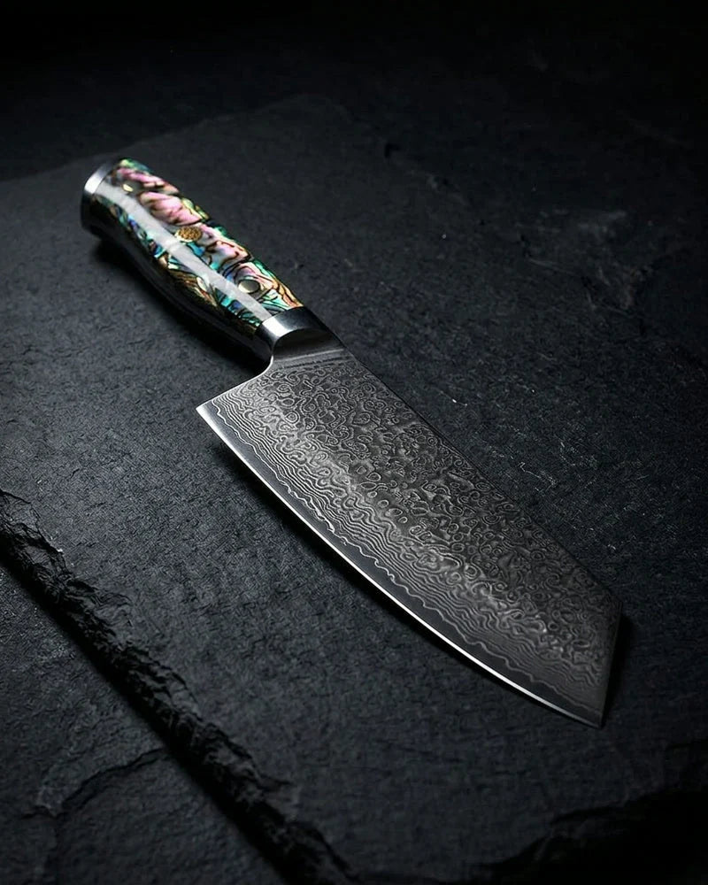 Mother of Pearl Jewels Damascus Nakiri Knife 20 cm product photo