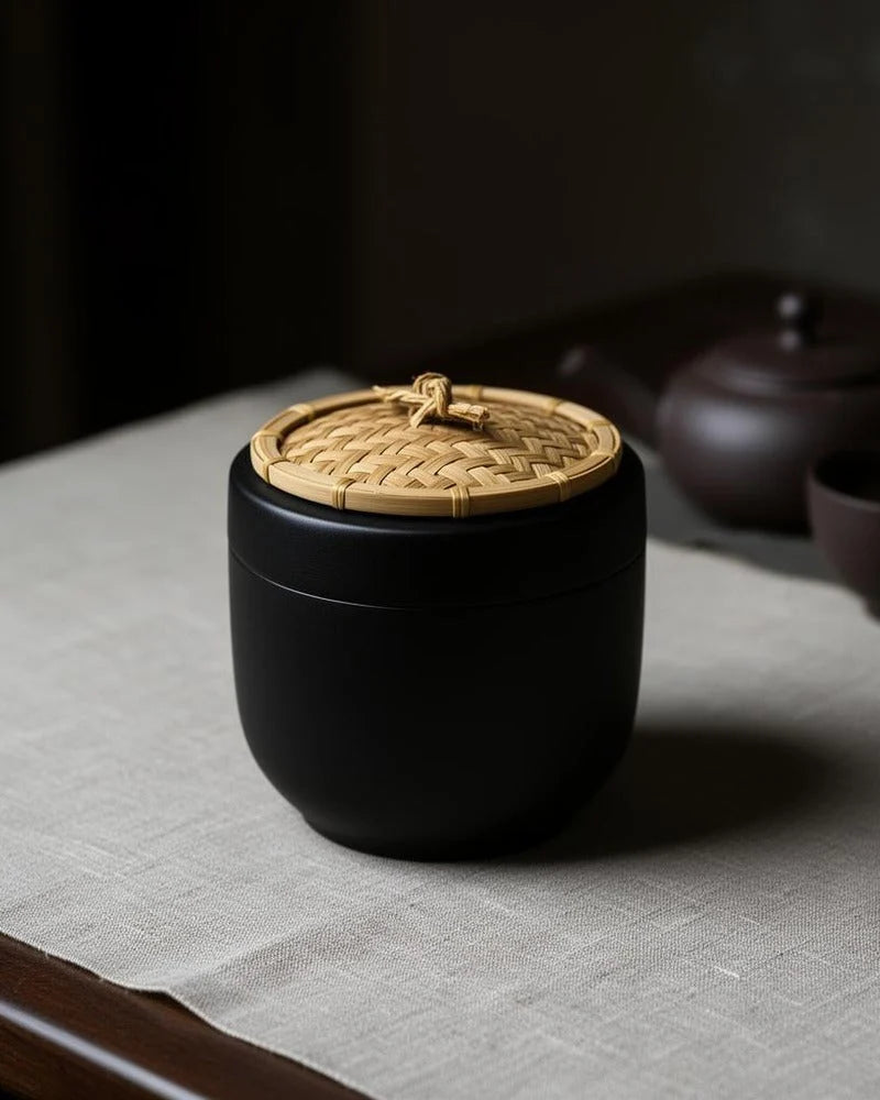 Netsume Akira Ceramic Matcha Storage Jar lifestyle photo