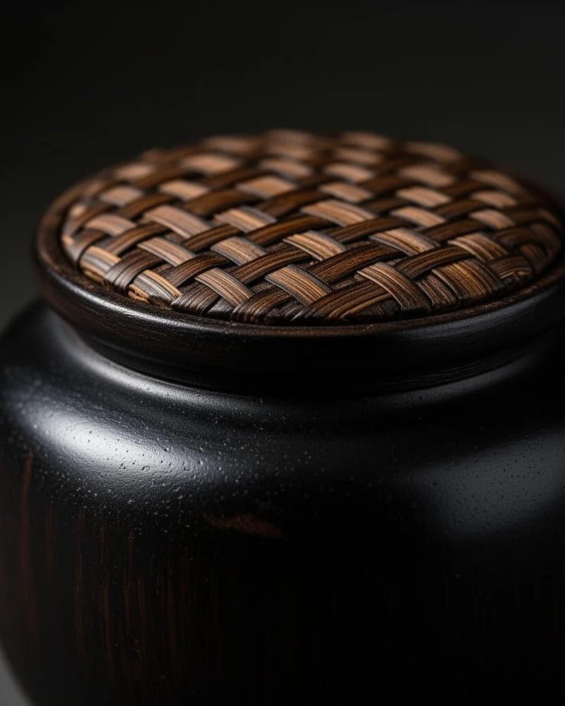 Netsume Akira Ceramic Matcha Storage Jar detail photo