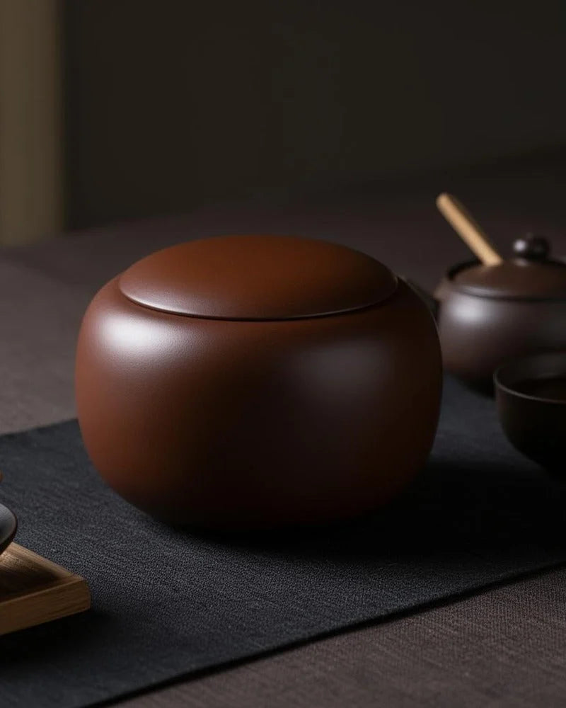 Netsume Hikari Matcha Storage Jar lifestyle photo