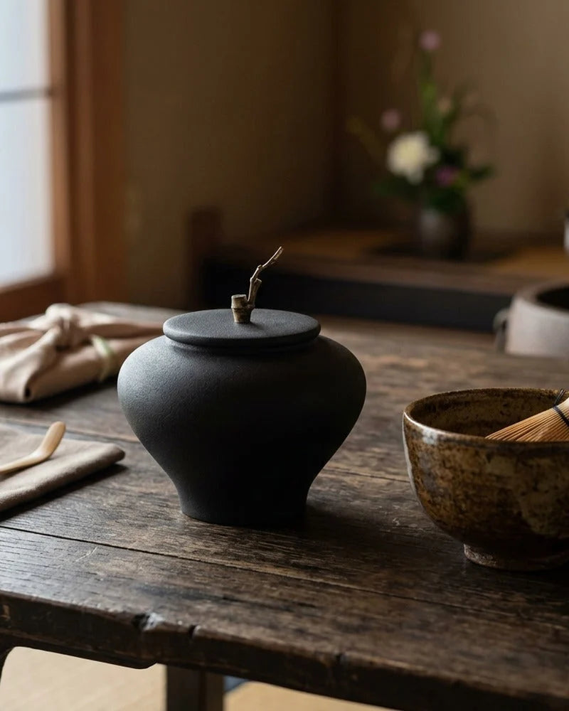 Netsume Mitsuki Matcha Storage Jar lifestyle photo