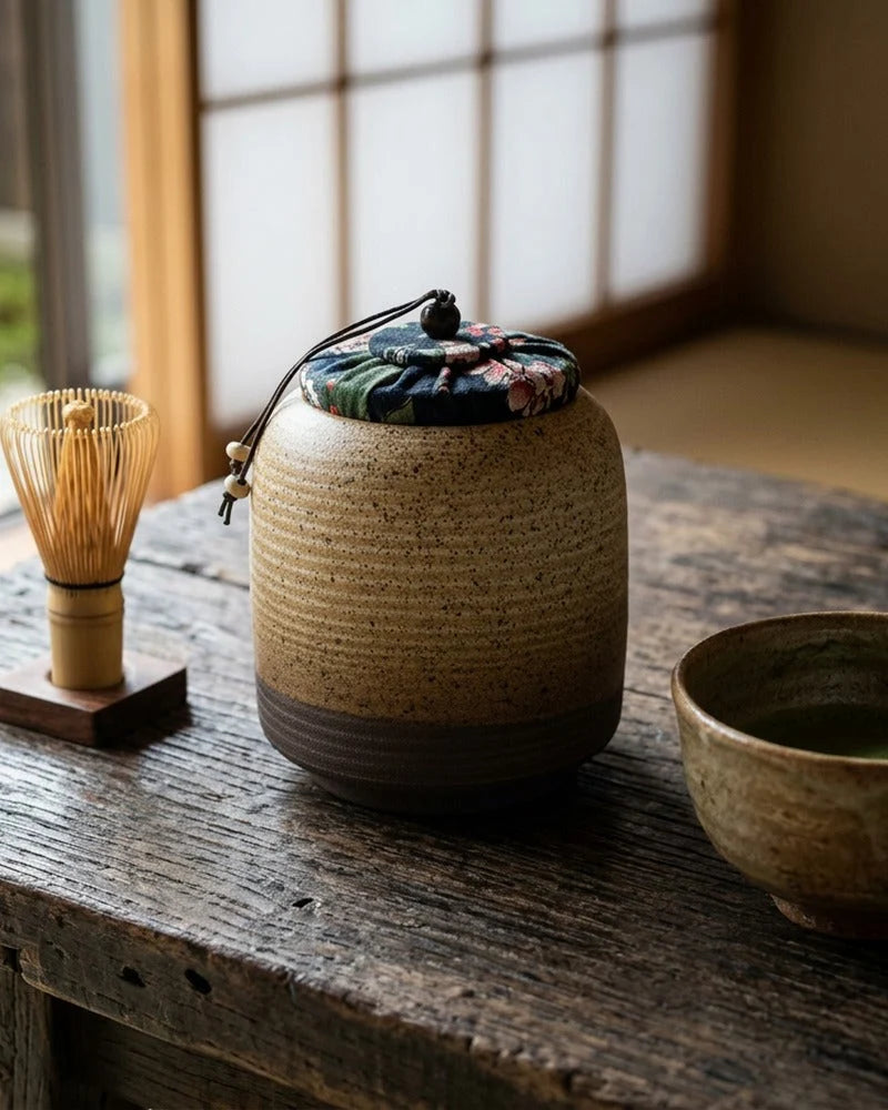 Netsume Mizuki Matcha Storage Jar lifestyle photo