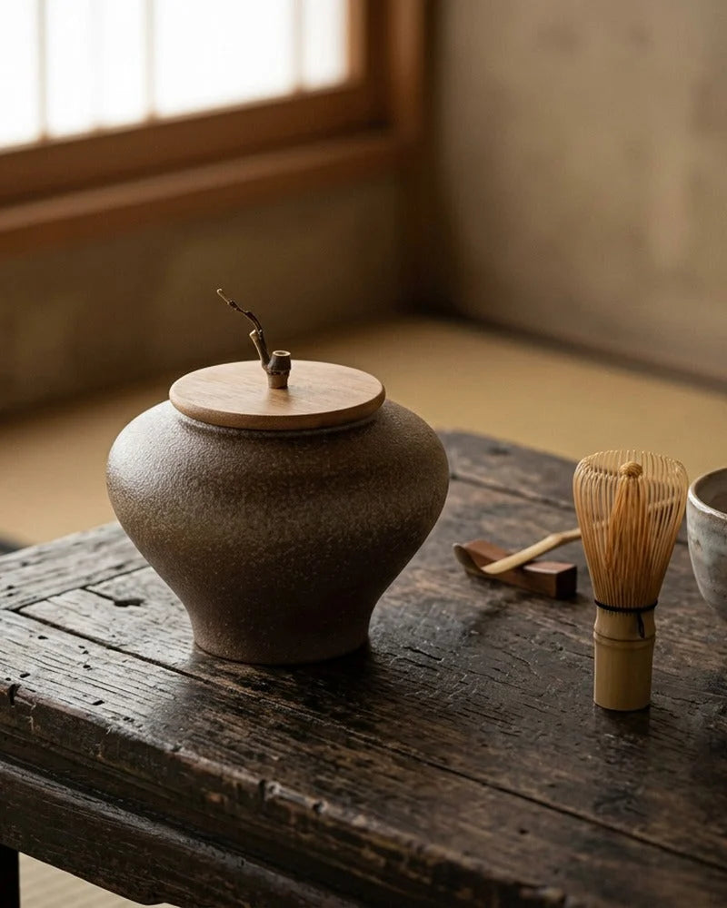 Netsume Natsuki Matcha Storage Jar lifestyle photo