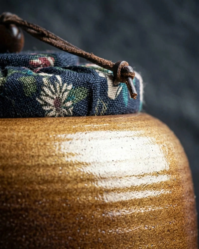 Netsume Ryu Handmade Matcha Storage Jar detail photo