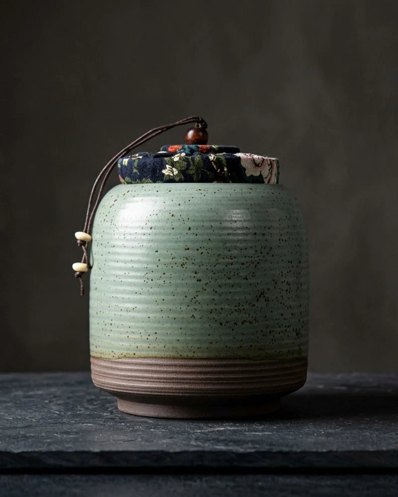 Netsume Sakura Handmade Matcha Storage Jar product photo