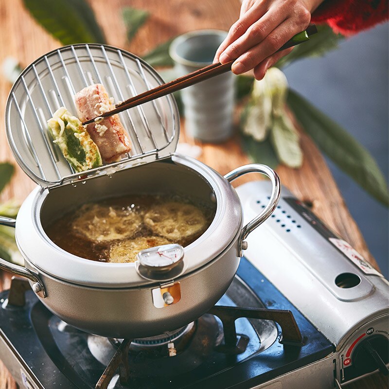 Tempura Frying Pot with Temperature Control Kurashiki ( 2 sizes and 2 colors) product image