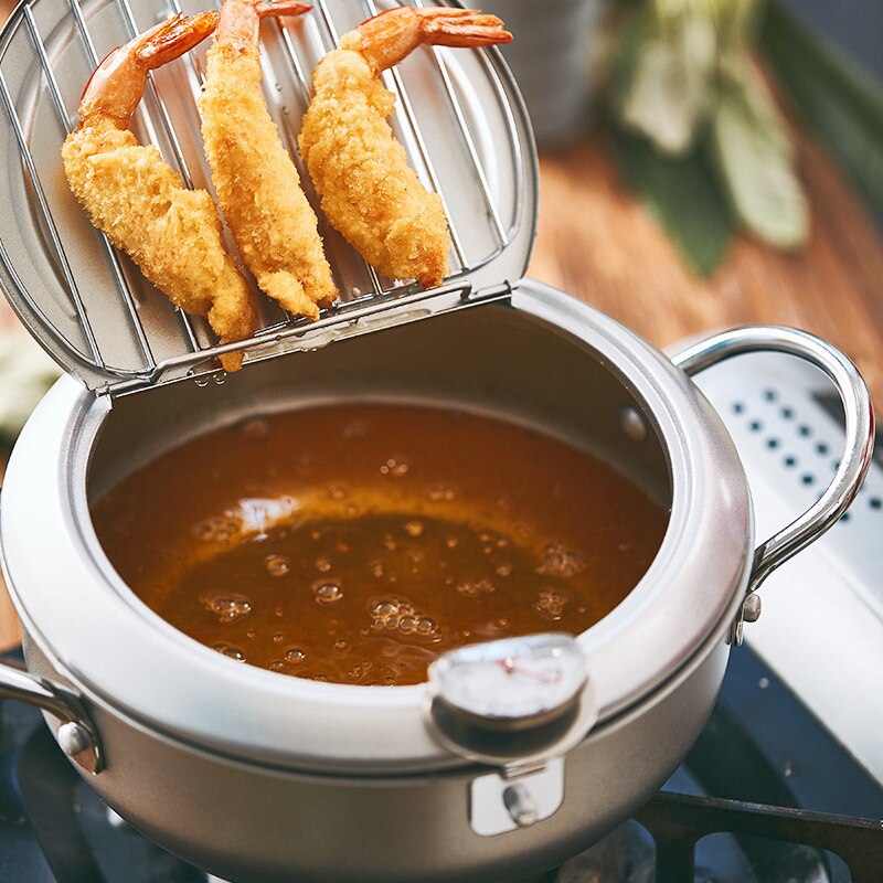 Tempura Frying Pot with Temperature Control Kurashiki ( 2 sizes and 2 colors) product image