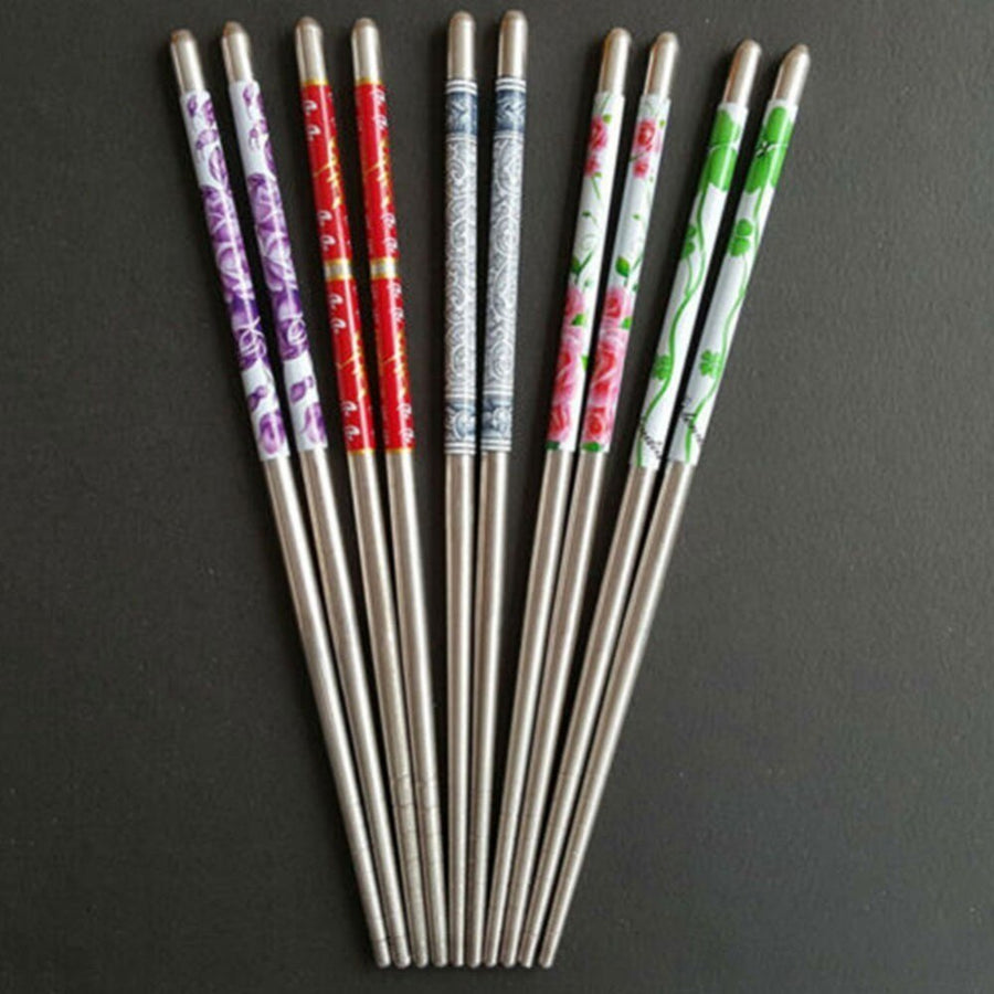 Koshigaya Set of 5 Pairs of Metal Chopsticks product photo