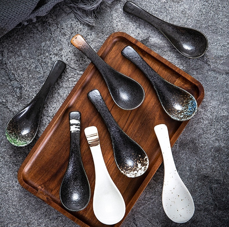 Japanese Kinsei Ceramic Spoon – Soup, Ramen & Dessert Spoon