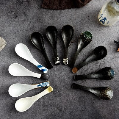 Japanese Tone Ceramic Spoon – Soup, Ramen & Dessert Spoon