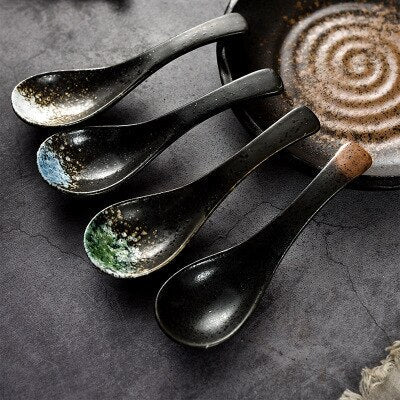 Japanese Tone Ceramic Spoon – Soup, Ramen & Dessert Spoon