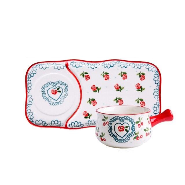 Naka Hand-Painted Plate with Sauce Bowl product photo