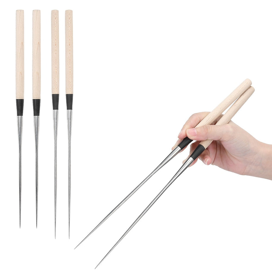 Isao Stainless Steel & Wood Chopsticks product photo