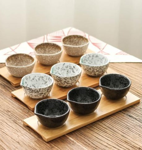 Japanese Yoshito Ceramic Sauce Bowl Set – Small Dishes for Soy Sauce & Dips