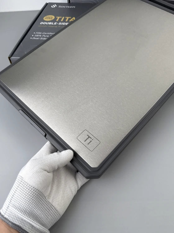 Pure Titanium Double-Sided Cutting Board Set product size view