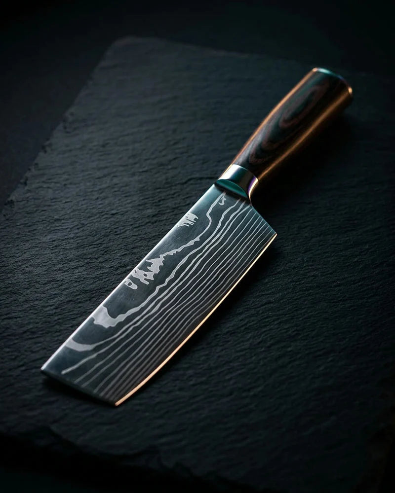 Damascus Print Series Nakiri Knife 18cm product photo
