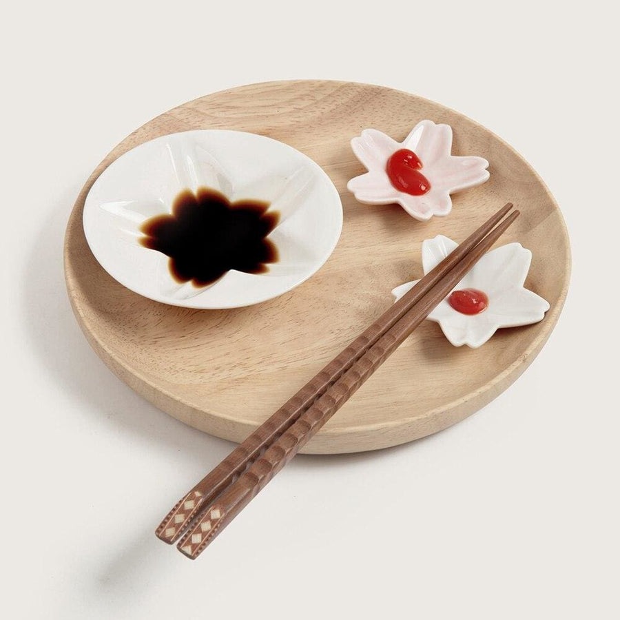 Sauce Plate and Chopstick Holder Set Sakura ( 2 colors) product image