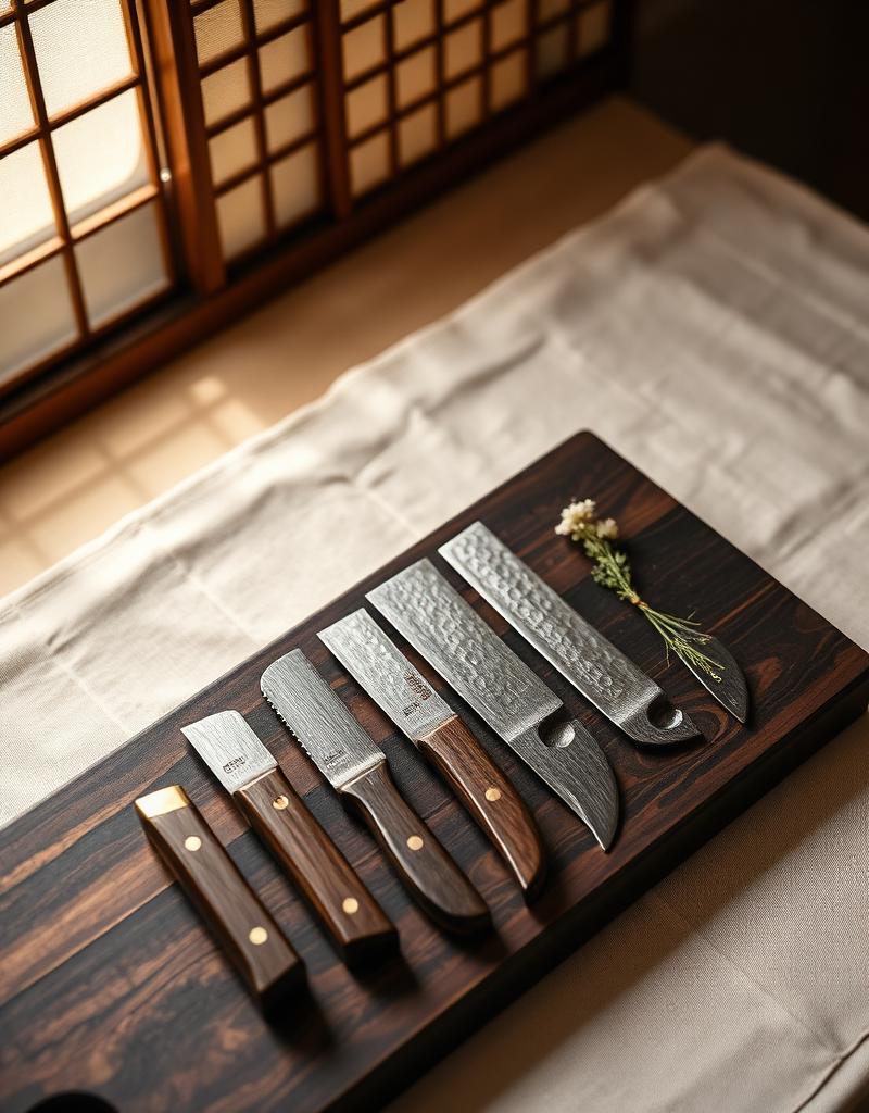 Japanese Damascus Knife Set "Hiroo" — 5-Piece Chef Knife Gift Set product image