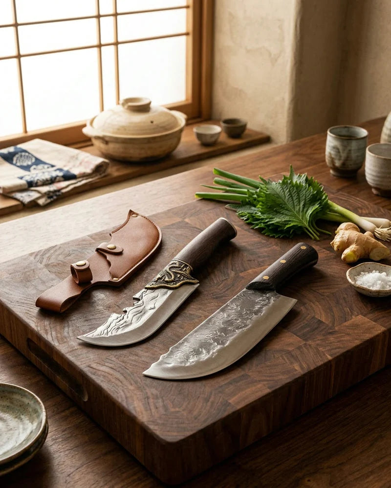 Knife Set "Kanagawa" – Wood Handle lifestyle photo