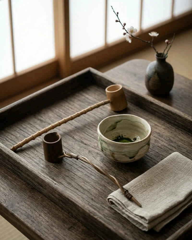 Echigo Bamboo Tea Spoons – Set of 2 lifestyle photo