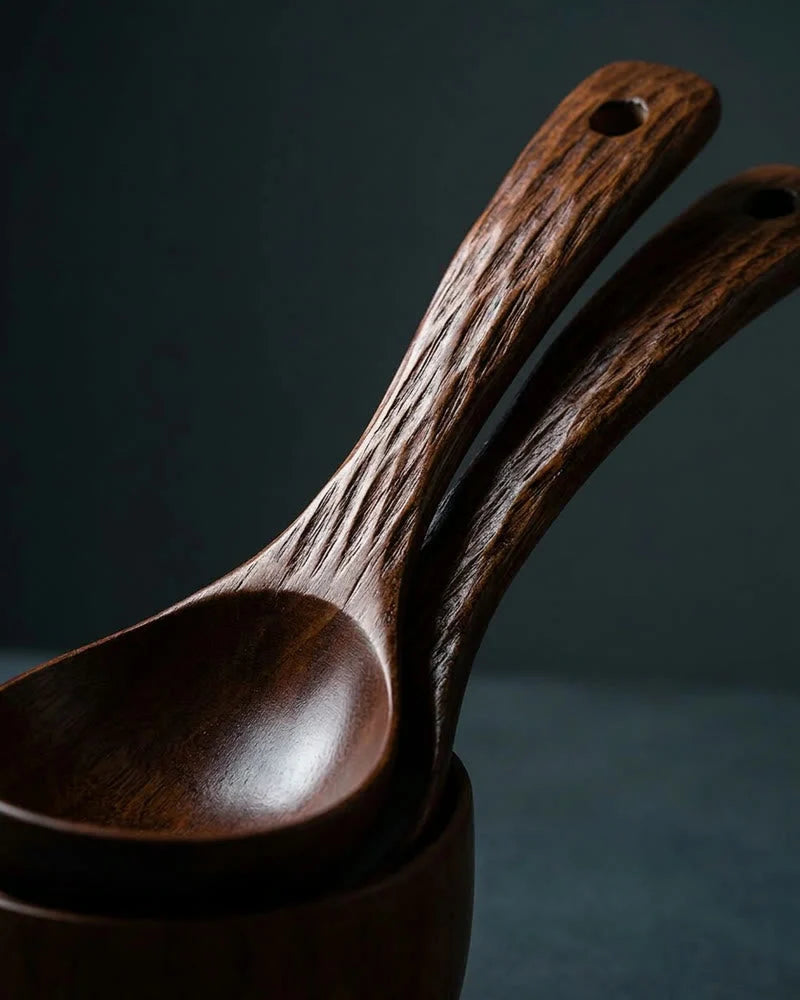 Tomoyuki Wooden Soup Ladles – Set of 2 detail photo