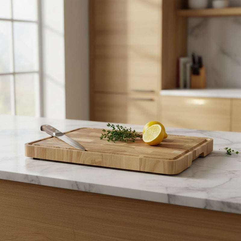 Ash Wood End Grain Cutting Board Bundle | Large + Compact Board + Oil Set