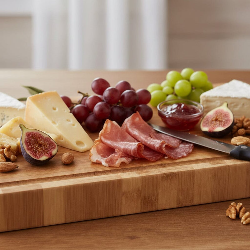 Bamboo End Grain Cutting Board Bundle | Large + Compact Board + Oil Set