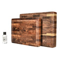 Walnut Wood End Grain Cutting Board Bundle | Large + Compact Board + Oil Set
