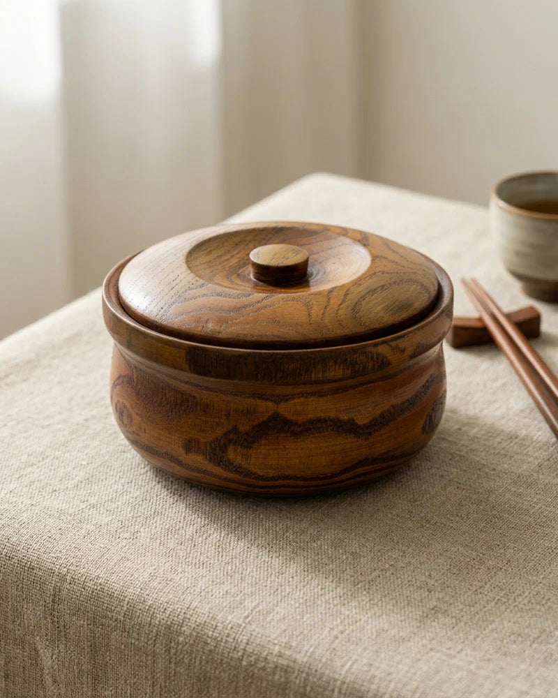 Aioi Soup Bowl – Hand-Painted Wood product photo