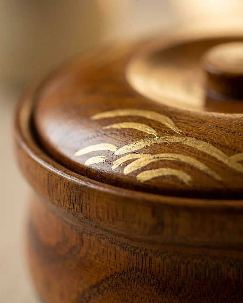 Aioi Soup Bowl – Hand-Painted Wood detail photo