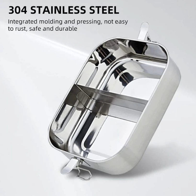 Stainless Steel Bento Lunch Box with Adjustable Divider detail view