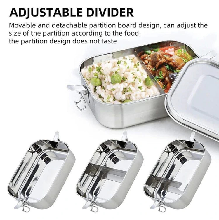 Stainless Steel Bento Lunch Box with Adjustable Divider alternate view