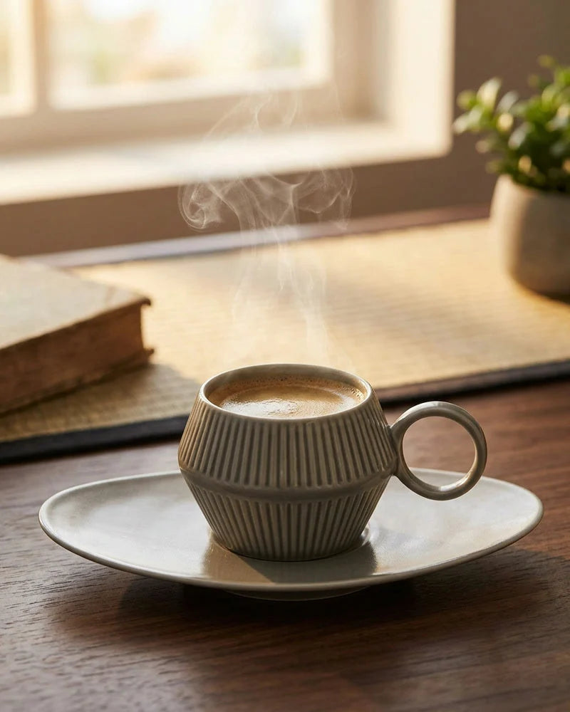 Takahiro Ceramic Coffee Cup Set lifestyle photo