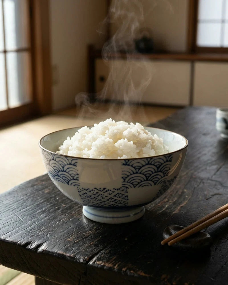 Taketomi Handmade Porcelain Rice Bowl lifestyle photo