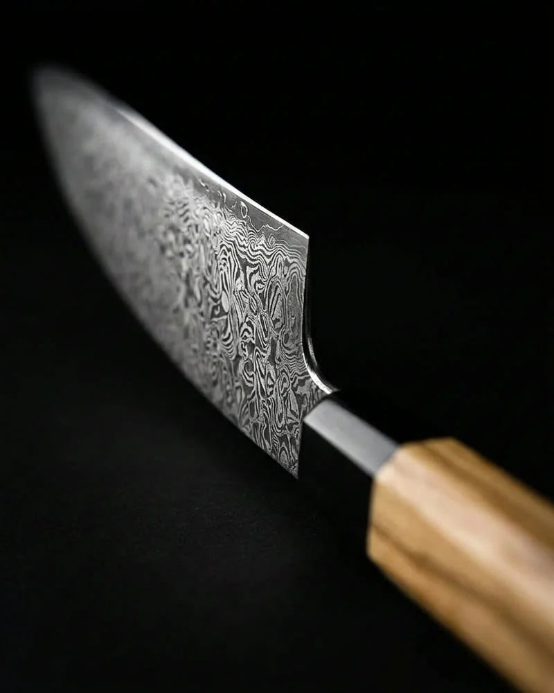 Takumi Kaza Damascus Chef Knife 20 cm detail photo