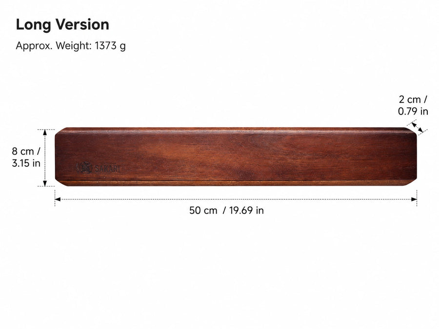 Wall-Mounted Acacia Magnetic Knife Holder  Wooden Knife Rack style option