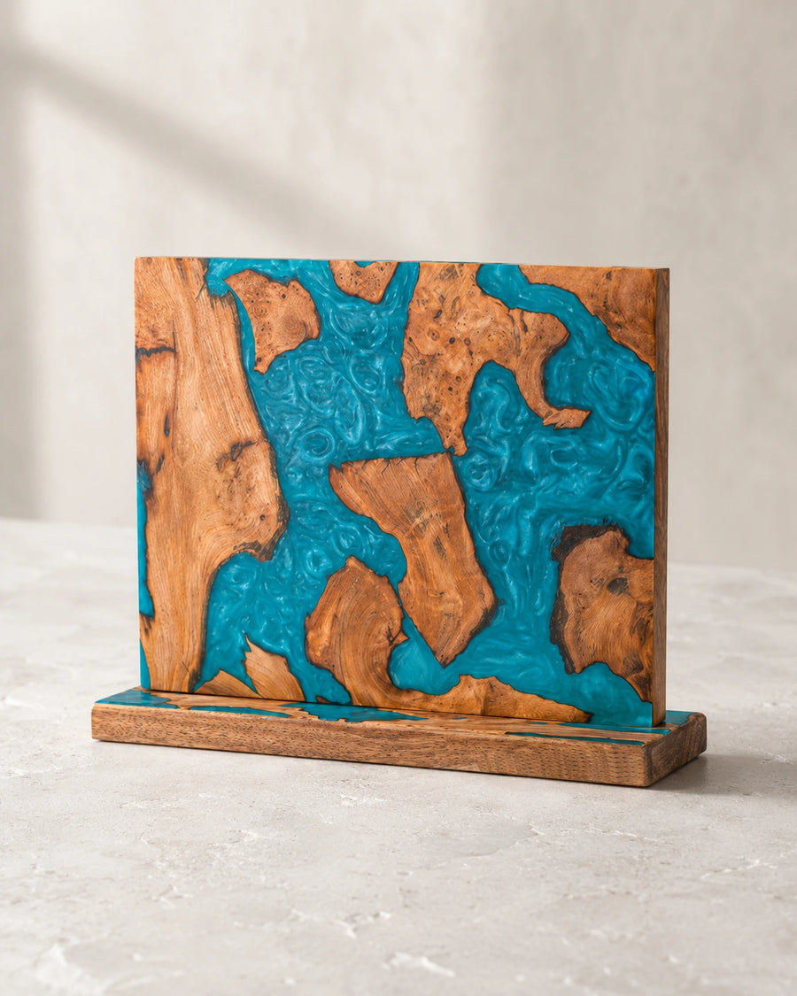 Turquoise Resin & Wood Magnetic Knife Holder alternate view