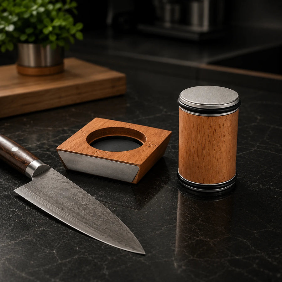 Four-Angle Magnetic Rolling Knife Sharpener – 400/1000 Grit - Black (400/1000 product photo 2